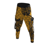 Yellow Ornamental Cargo Pants
