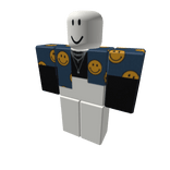 Yellow smiley face blue shirt layered black indie